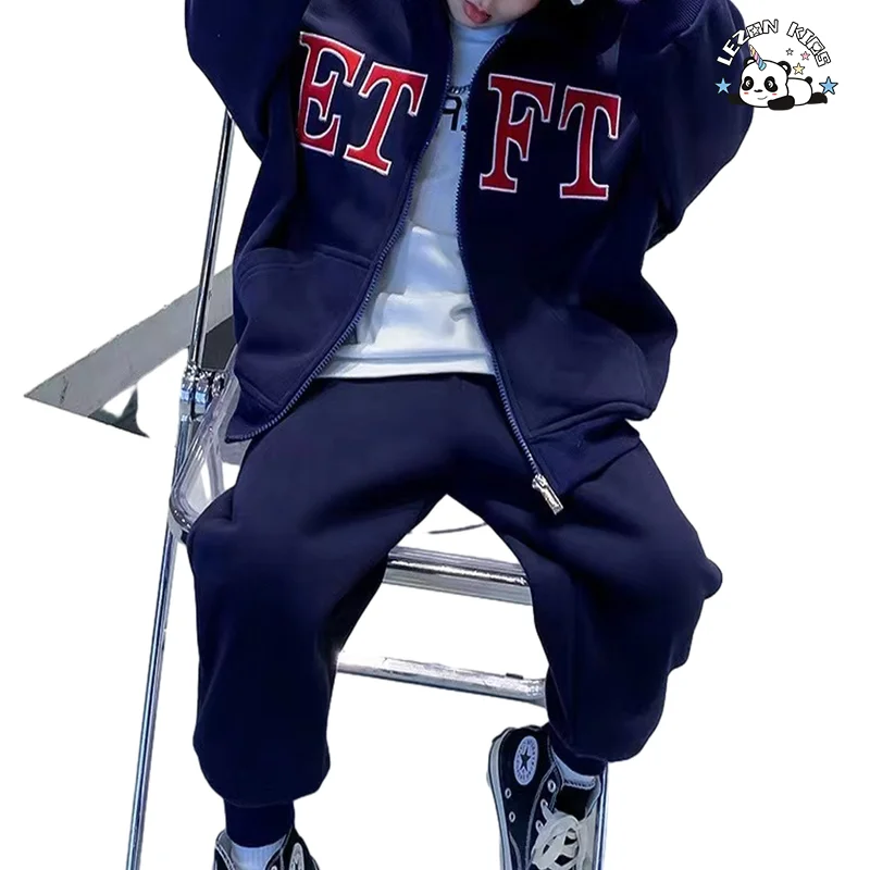 2023 Most Popular Pure Cotton Clothing Printing Craft Casual Boy Hoodie Set for 2-14T Customized - Product Image