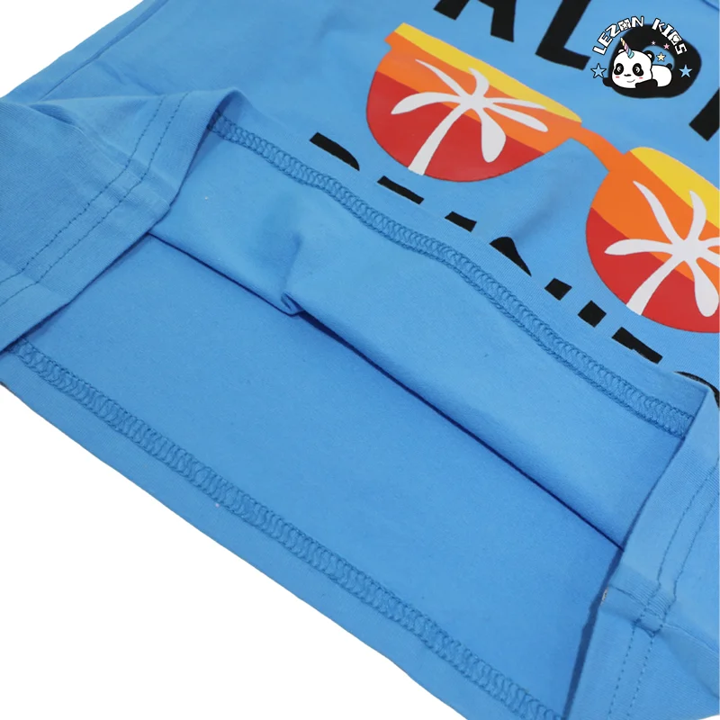 2024 Hot Sale Seaside Printed T-Shirt&Shorts 2Pcs Little Boy Outfits Summer Clothes Suit Boys Shorts Set - Product Image