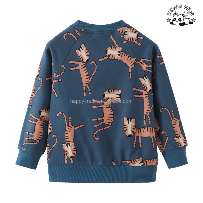 Autumn Long Sleeve Cartoon Cotton Crew Neck Hoodie Custom Kids Boys Clothing Sets - Product Image