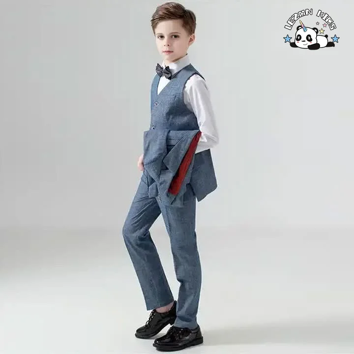 Boys' Suit Spring Elegant Suit Boys' Performance Clothes Cotton Fabric Formal Suit - Product Image