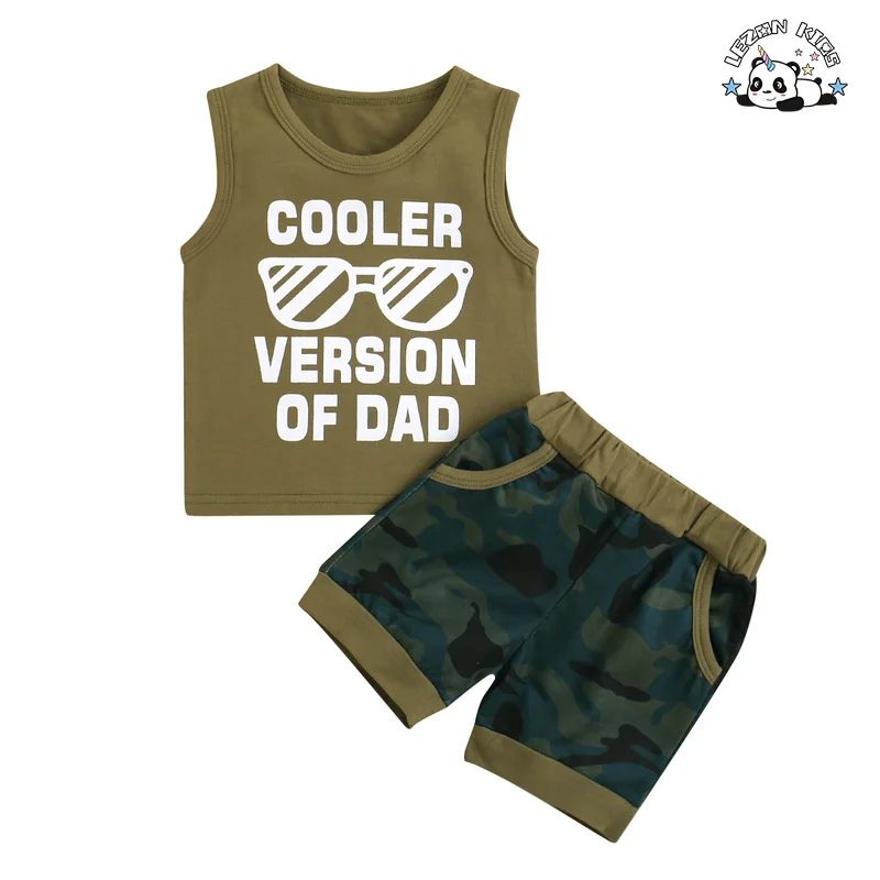 Conjunto de duas peças de roupa de praia de coco estilo férias à beira-mar de verão para meninos colete sem mangas e shorts