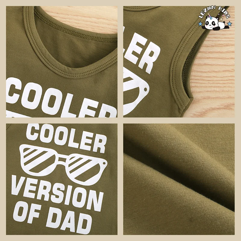 Conjunto de duas peças de roupa de praia de coco estilo férias à beira-mar de verão para meninos colete sem mangas e shorts - Product Image