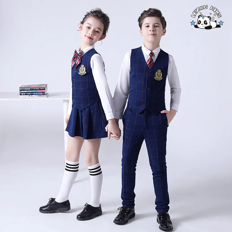 Children's Suit Boys and Girls' Suit Elegant Preppy Style Uniform Natural Fabric Formal Suit - Product Image