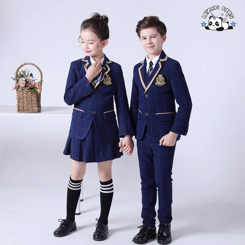 Children's Suit Boys and Girls' Suit Elegant Preppy Style Uniform Natural Fabric Formal Suit - Product Image