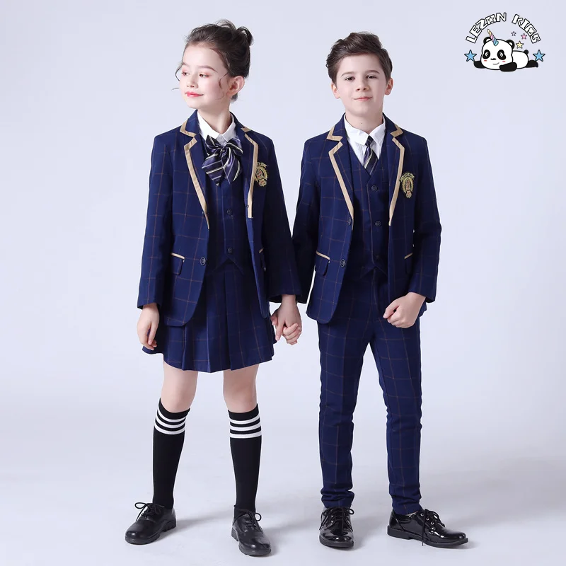 Children's Suit Boys and Girls' Suit Elegant Preppy Style Uniform Natural Fabric Formal Suit - Product Image