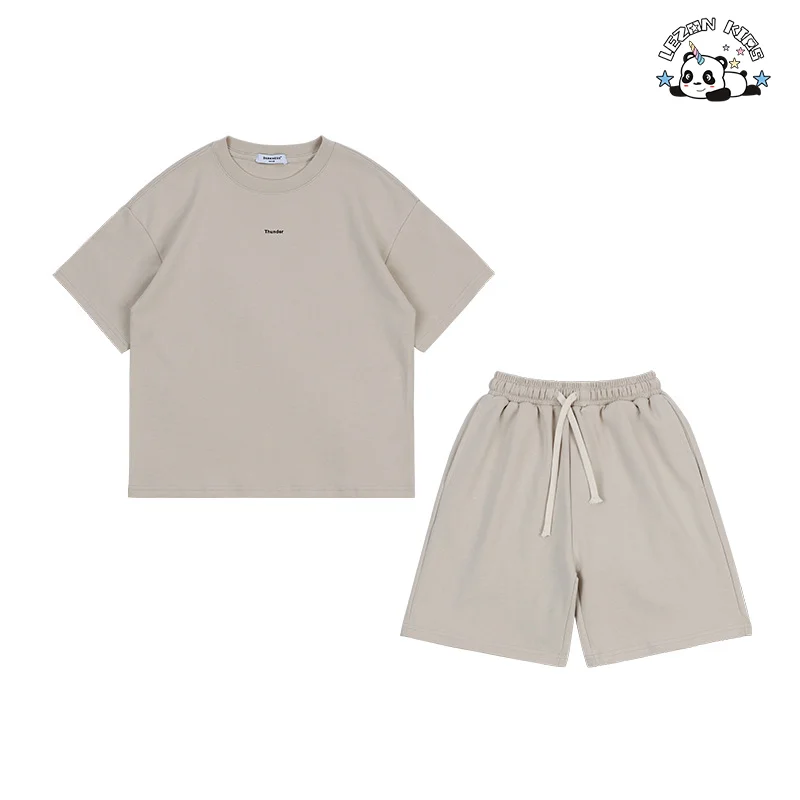 Conjuntos de Roupas de Verão para Crianças com Logotipos Personalizados e Calções de Duas Peças para Meninos - Product Image