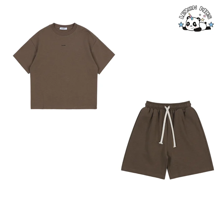 Conjuntos de Roupas de Verão para Crianças com Logotipos Personalizados e Calções de Duas Peças para Meninos - Product Image