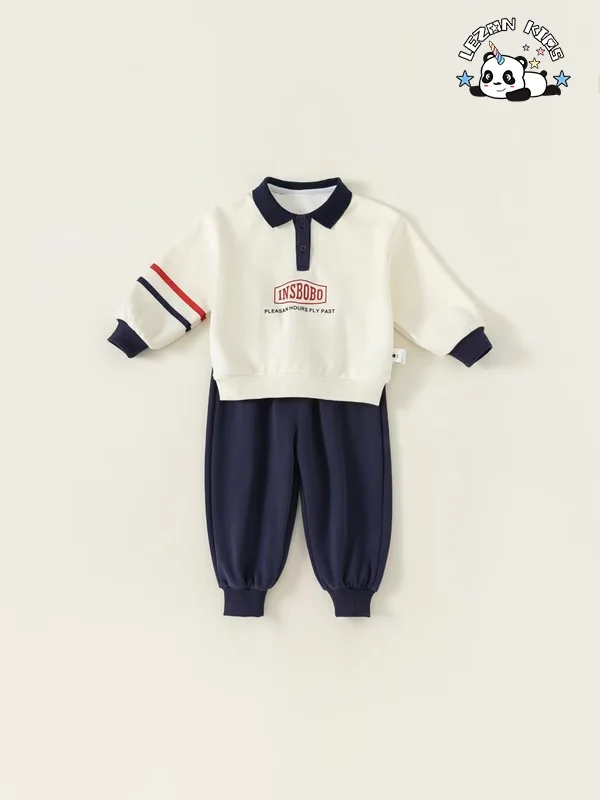 Customizable 100% Cotton Boys Sport Casual Long Sleeve Outfits Kids Clothing Sets for Boys - Product Image