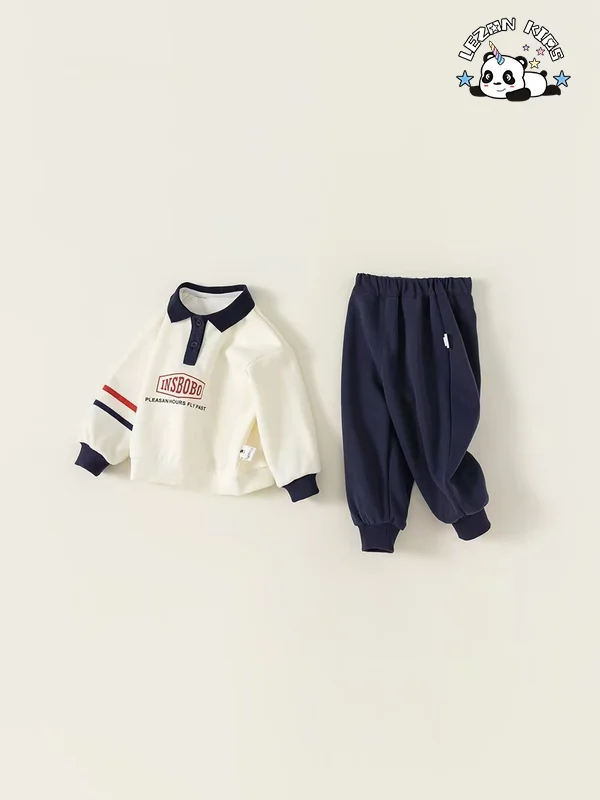 Customizable 100% Cotton Boys Sport Casual Long Sleeve Outfits Kids Clothing Sets for Boys - Product Image