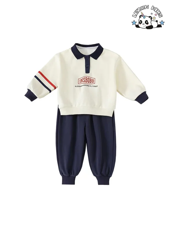 Customizable 100% Cotton Boys Sport Casual Long Sleeve Outfits Kids Clothing Sets for Boys - Product Image