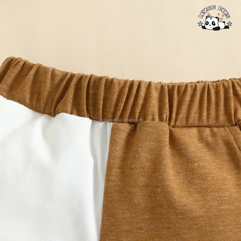 Customizable Arrival Fashion Color Block T-shirt Shorts Kids Clothing Sets for Boys in Summer - Product Image