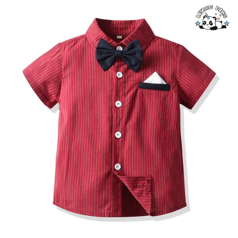 Customizable Big Discount Spring Autumn Boutique Short Sleeve Shirt Kids Toddler Boys Clothing Sets for 2 to 14T - Product Image