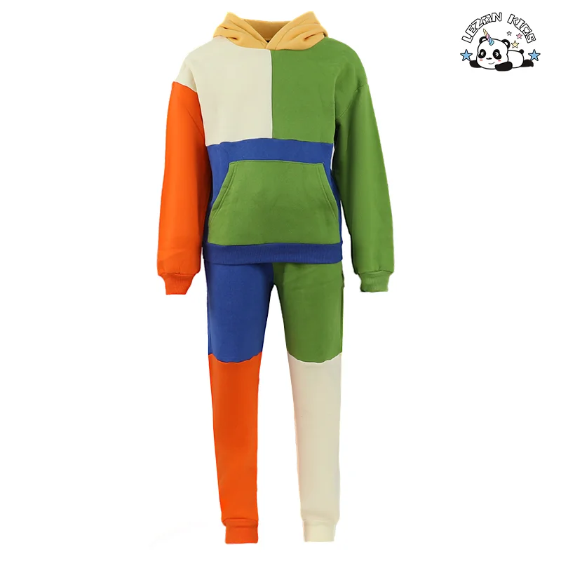 Customizable Boutique Stylish Color Block Private Label Baby Boys Clothes Sets Kids Fall Clothing Set