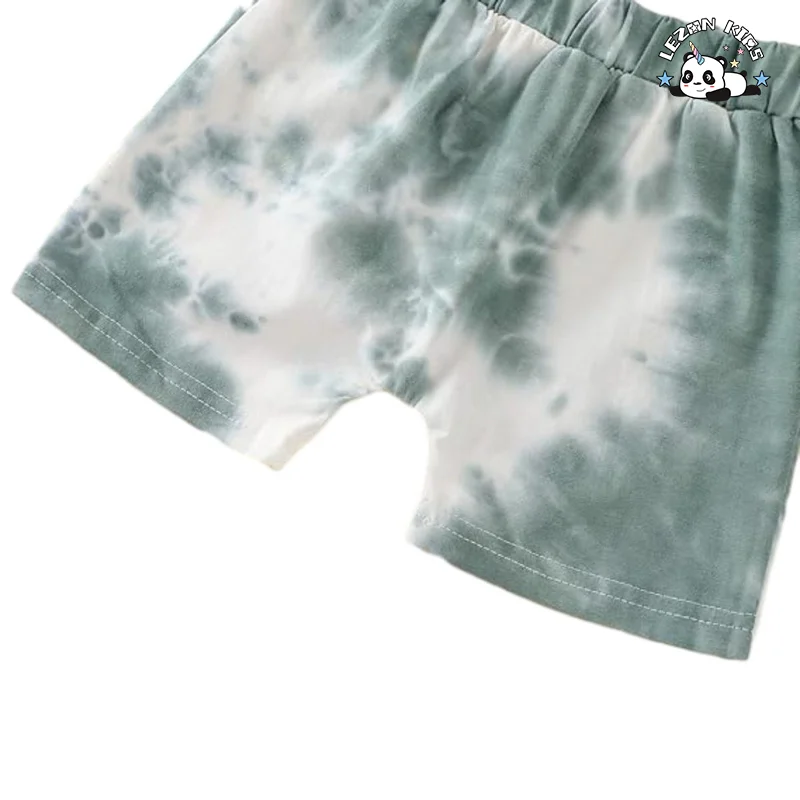 Customizable Cool Boy Tie Dye Summer Wear Set Cotton Boys Matching Clothing Set - Product Image