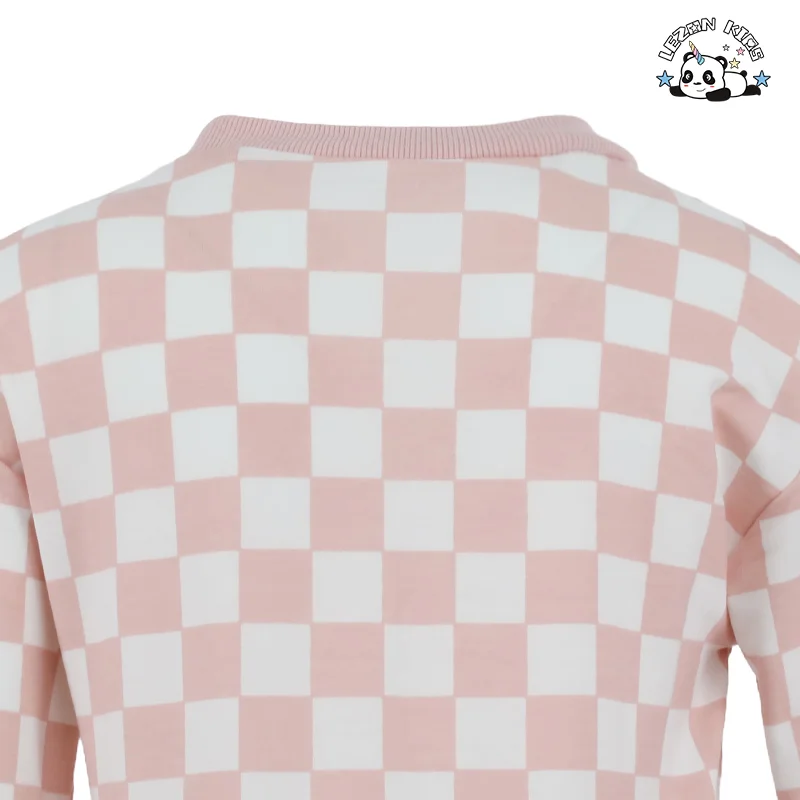 Customizable Fashion Winter Custom Long Sleeve 2pcs Set Checkerboard Boys Clothing Sets for Casual Wear - Product Image