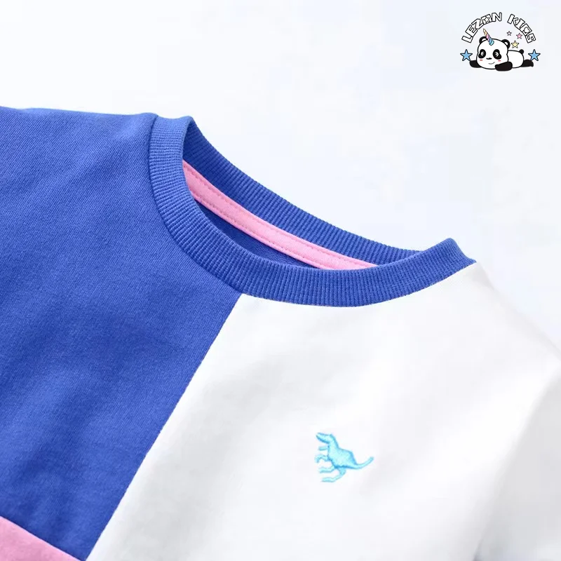 Customizable High Street 2PCS Boys' Clothing Block Color Sweatshirt Shorts Boy Clothing Sets - Product Image