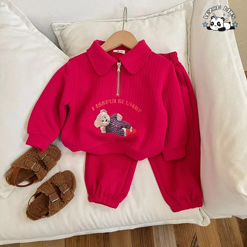Conjuntos de Roupas Esportivas de Primavera Personalizáveis e Vendáveis Conjuntos de Roupas de Bebê com Estampa de Letra - Product Image