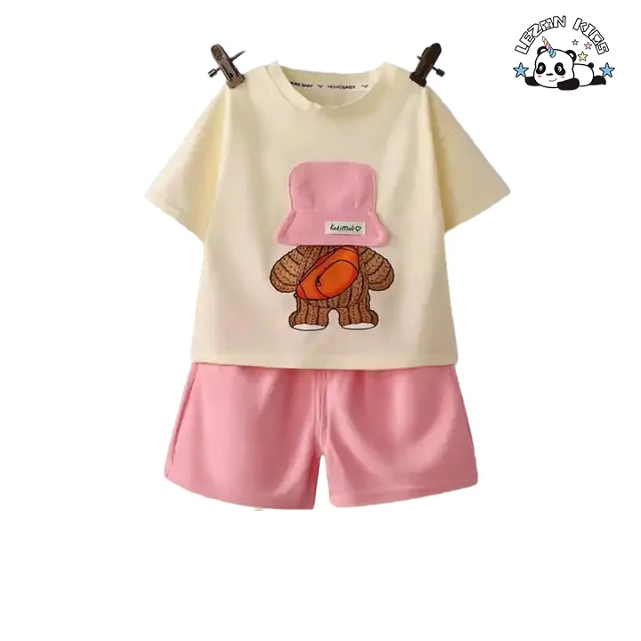 Customizable Wholesale New Innovations Cotton Summer Shorts Outfits Satchel Printed Pattern Little Boys' Clothing Sets - Product Image
