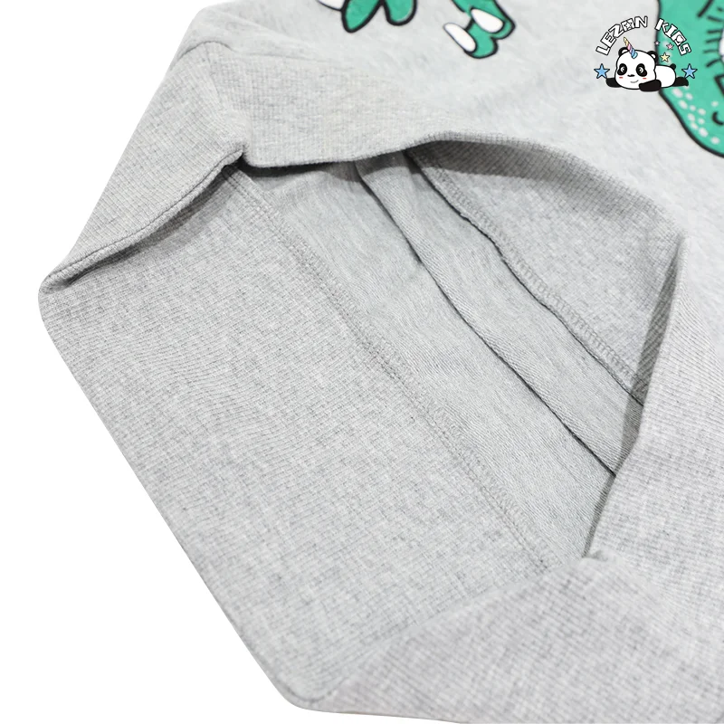 Customize Good Quality Boys Shirt and Pants 100% Cotton Puff Printing Dinosaur Boy Clothing Set - Product Image