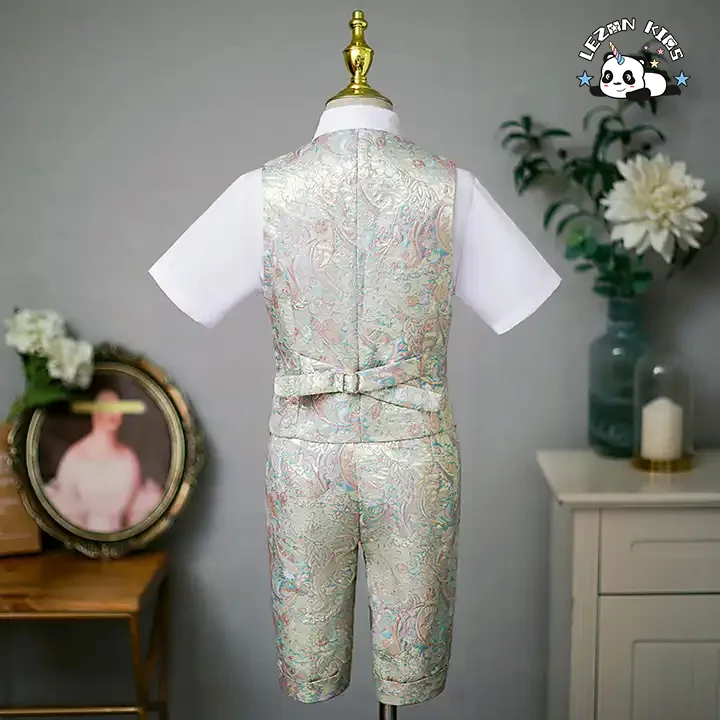 Conjunto Formal de Desempenho de Piano de Festa Jacquard Personalizado para Meninos, Terno para Meninos no Estilo Inglaterra - Product Image