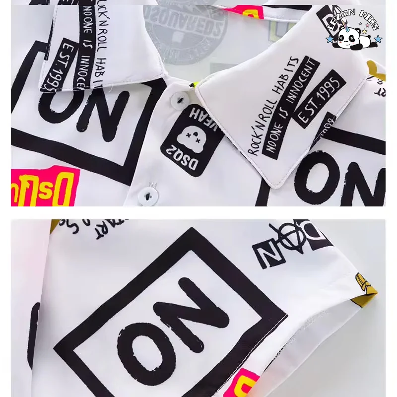 Customized Toddler Boys Clothing Sets Casual Cotton Fashion Print Shirt Short Boys Sets for Summer and Winter - Product Image