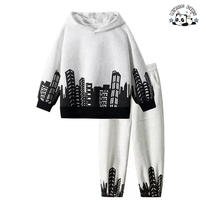 Factory Hot Sale Customized Print Kids Pullover Clothing Sports Hoodie Set for Children's