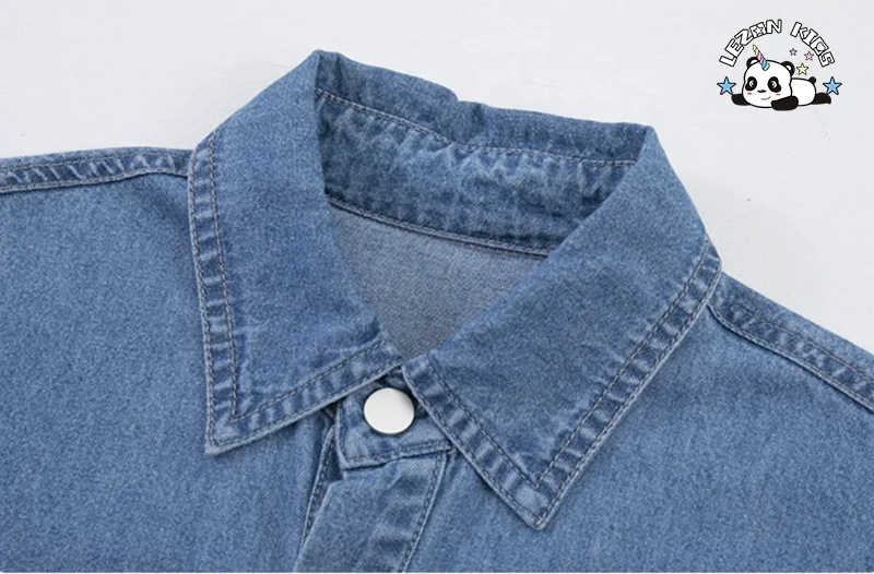 Fashion Kids Toddler Baby Boy Short Sleeved Shirts & Shorts Boys Loose Two-piece Suit Button Down Denim Shirt Tops Blouse - Product Image