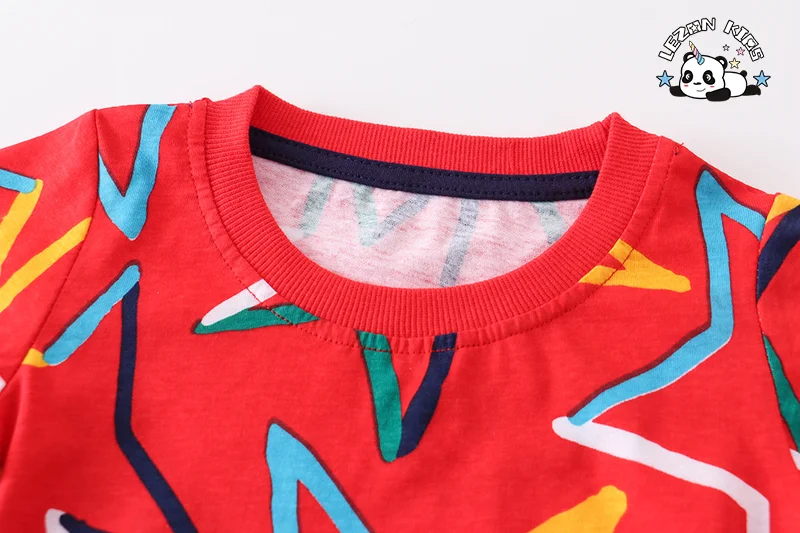 Good Quality 2PCS Boys Clothing Colorful Star Print T-shirt and Shorts Boy Clothing Sets for Summer - Product Image