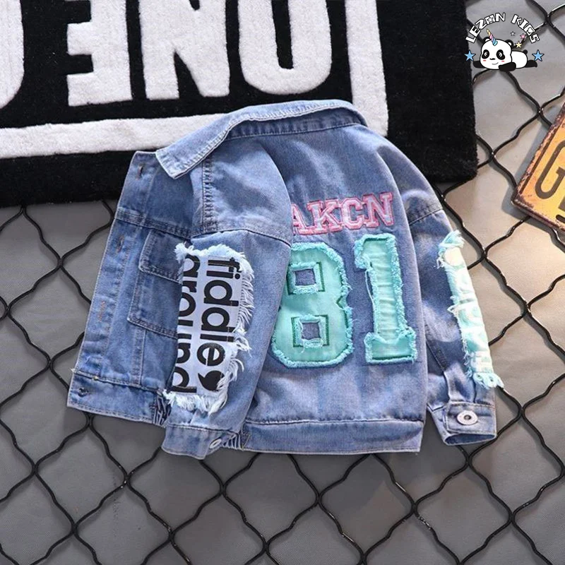 HAPA Customized Winter Suit Breathable Handsome Kids Embroidery Two-Pieces Denim Set - Product Image