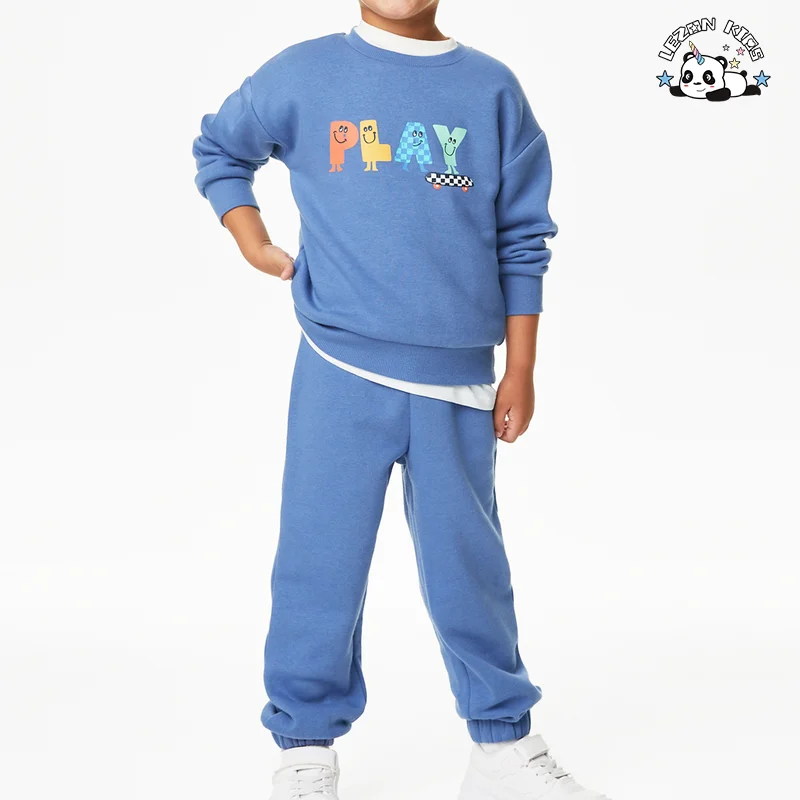 High Quality Cotton Sweatpants Hoodies Tracksuits Winter Clothing Kids Boys Outfits - Product Image