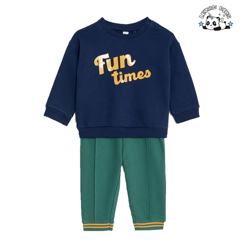 Conjunto de Moletom Infantil de Alta Qualidade para Outono e Inverno, Roupas de Criança Pequena para Meninos