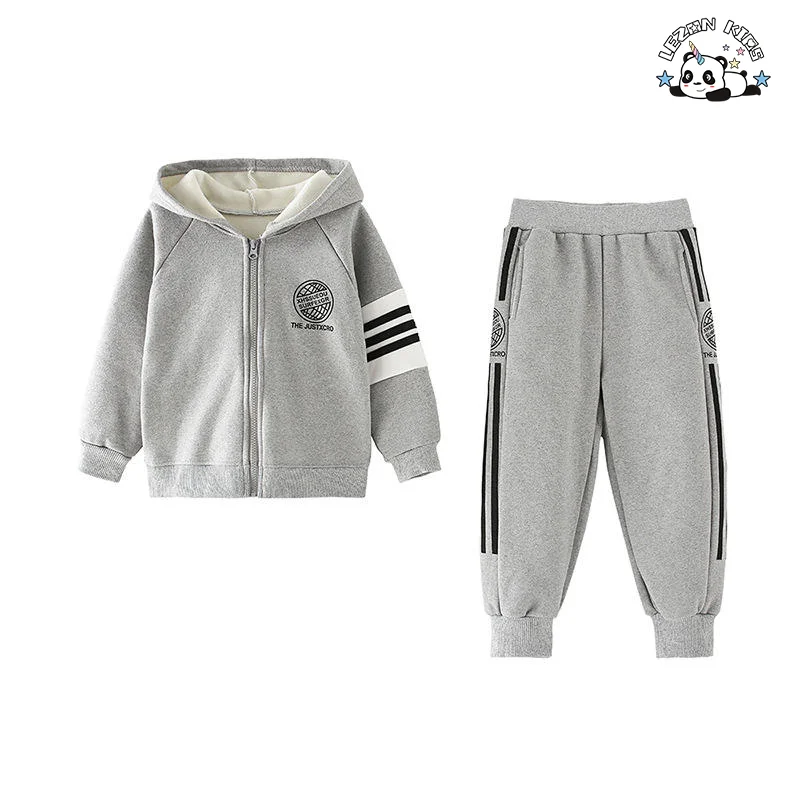 Conjunto de Roupas Femininas Quentes com Estampa de Logo de Inverno de Algodão Casual de Alta Qualidade para Crianças de 2 a 14 Anos - Product Image