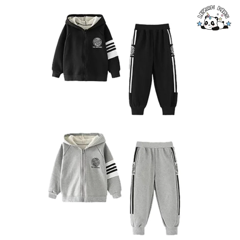 Conjunto de Roupas Femininas Quentes com Estampa de Logo de Inverno de Algodão Casual de Alta Qualidade para Crianças de 2 a 14 Anos - Product Image