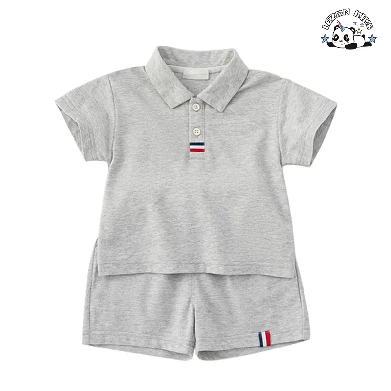 High Quality short sleeve and shorts 2pcs little boys outfits cotton kids clothing boys sets