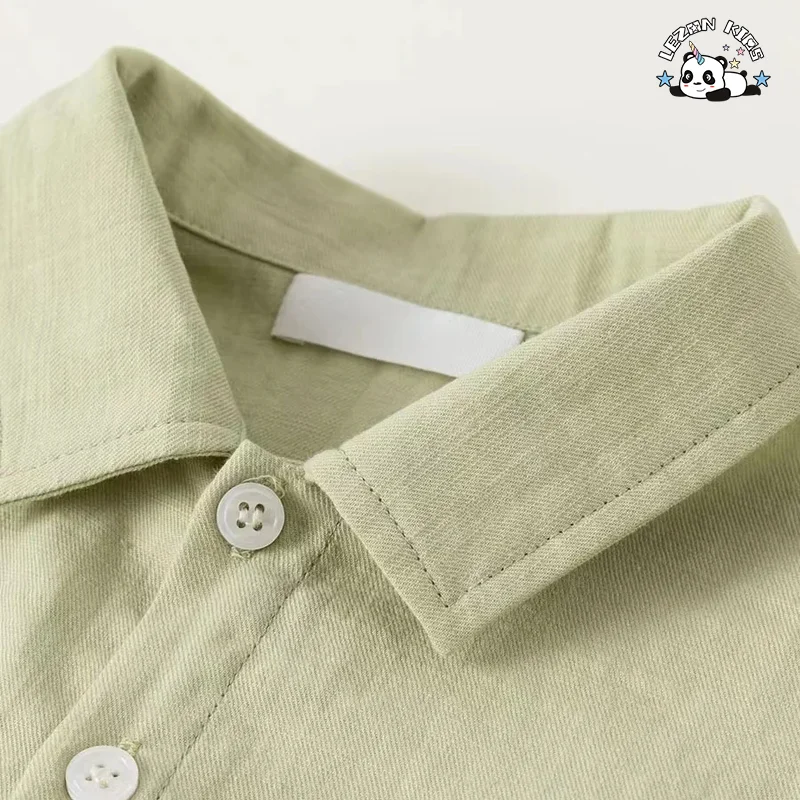 OEM Customizable Little Gentle Short Sleeve and Pant Button Outfits Boys Clothing Sets 2-14 Years Old - Product Image