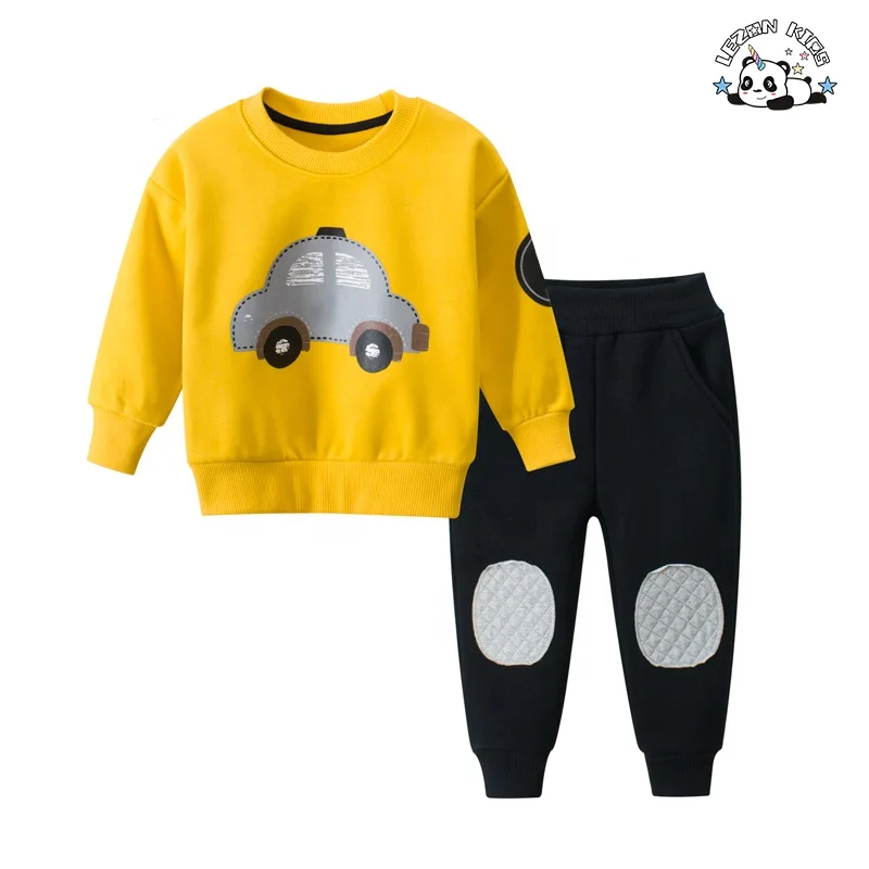 OEM Customizable Spring Autumn Boys Clothing Set Long Sleeve Fleece Boys Clothing Set Baby Boy Clothes