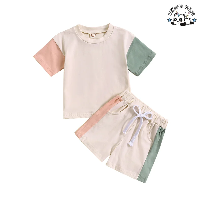OEM Customizable Toddler Boy Casual Children's Wear T-shirt Trousers 2 Pieces Clothes Sets for Summer - Product Image