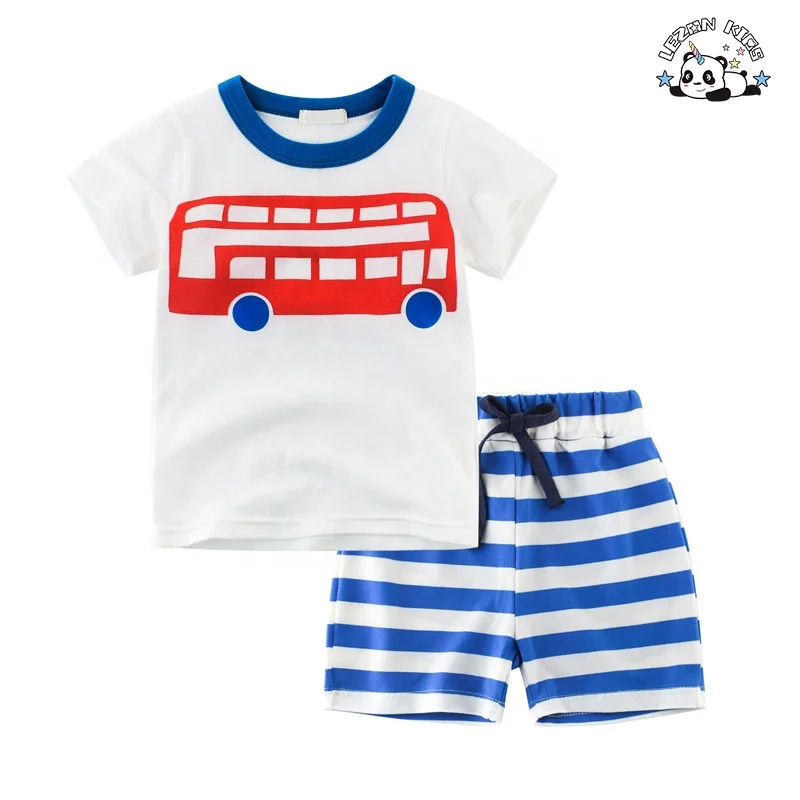 Roupas de verão para crianças de 8 anos, novas roupas de bebê para primavera e verão, terno de duas peças para meninos - Product Image