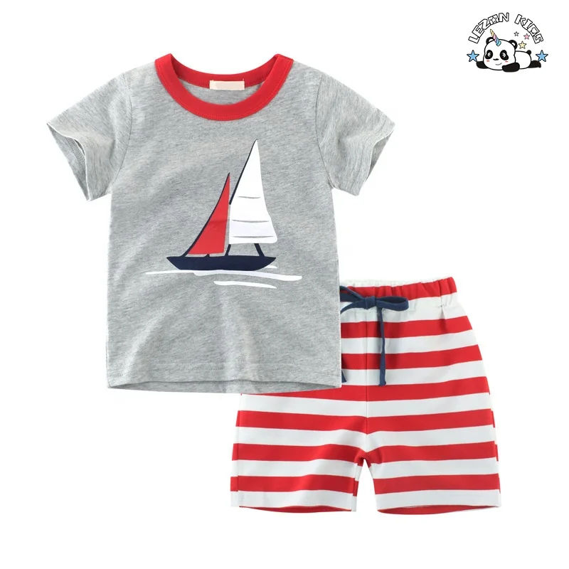 Roupas de verão para crianças de 8 anos, novas roupas de bebê para primavera e verão, terno de duas peças para meninos - Product Image