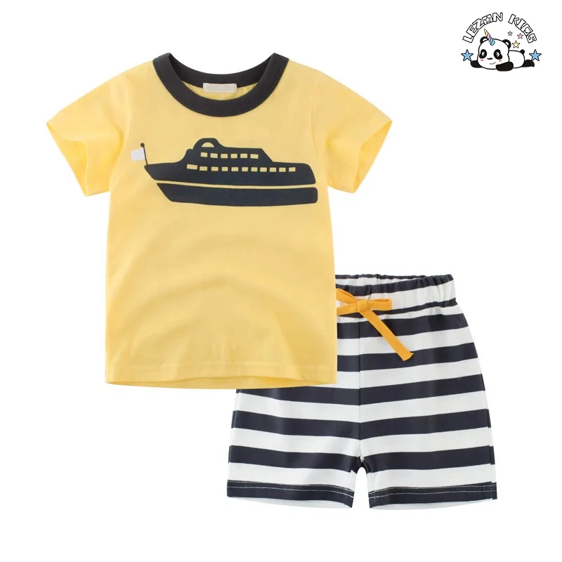 Roupas de verão para crianças de 8 anos, novas roupas de bebê para primavera e verão, terno de duas peças para meninos - Product Image