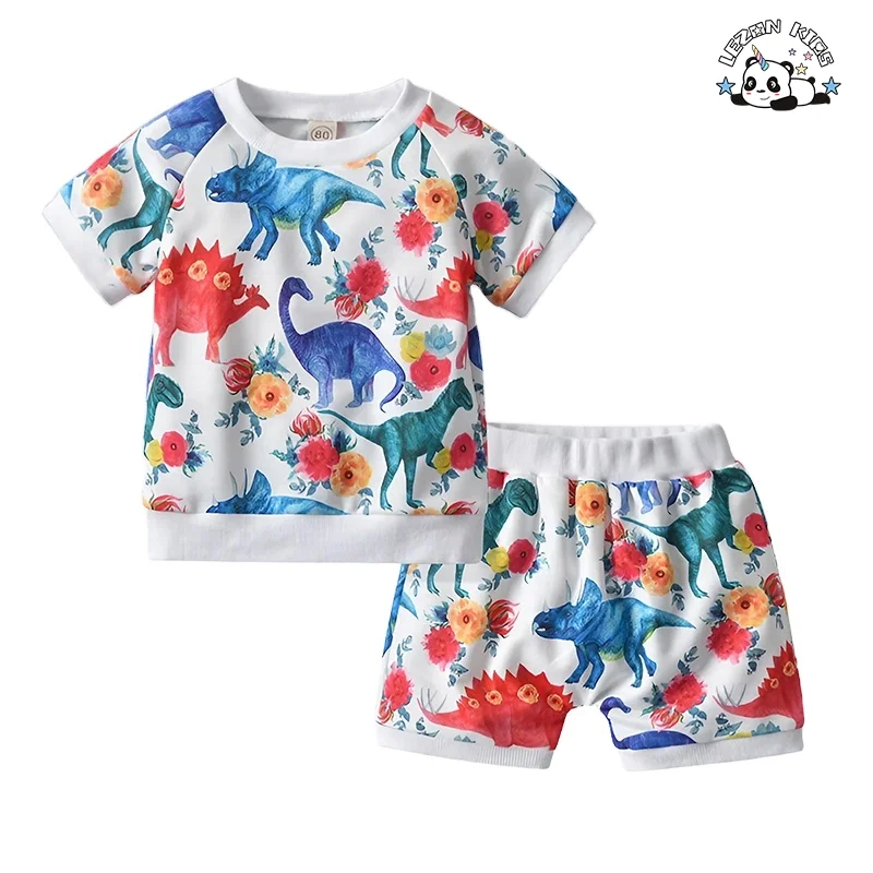 Promoção de Verão Conjuntos de Roupas de Meninos com Estampas de Desenhos Animados Personalizáveis Logotipo Roupas de Bebê para Vestuário Casual - Product Image