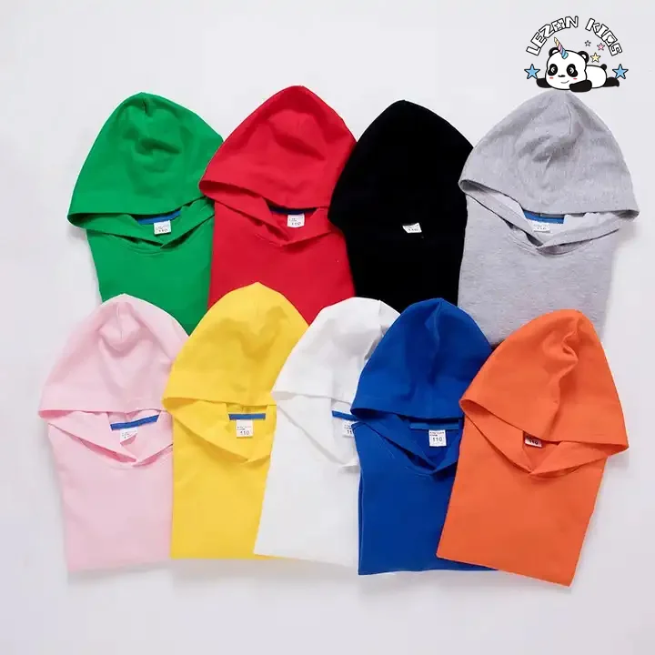 Wholesale 100% Cotton Kids Hooded Jogging Sweatpants Set Short Sleeve Boy Clothes With Pattern Sweatshirt - Product Image