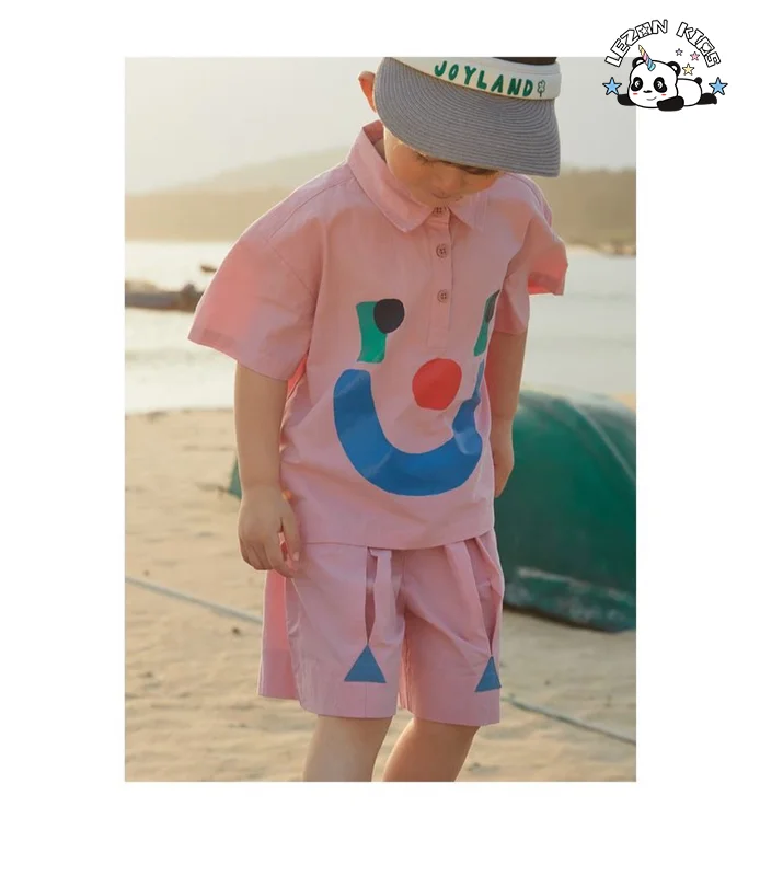 Conjunto de Roupas de Verão Personalizadas para Crianças em Algodão de Duas Peças - Product Image