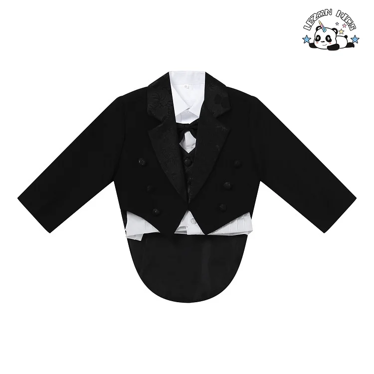 Conjuntos de Smoking Formal Personalizáveis para Meninos por Atacado - Terno de Três Peças para Crianças para Desempenho e Apresentação com Mangas Longas - Product Image