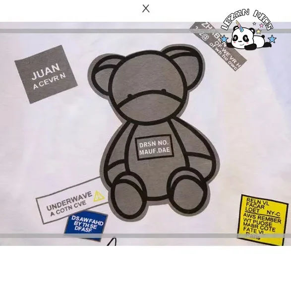 Wholesale New Innovations Cool Bear Letter Printing Summer Suit Baby Boys Girls Printed Clothing Set - Product Image