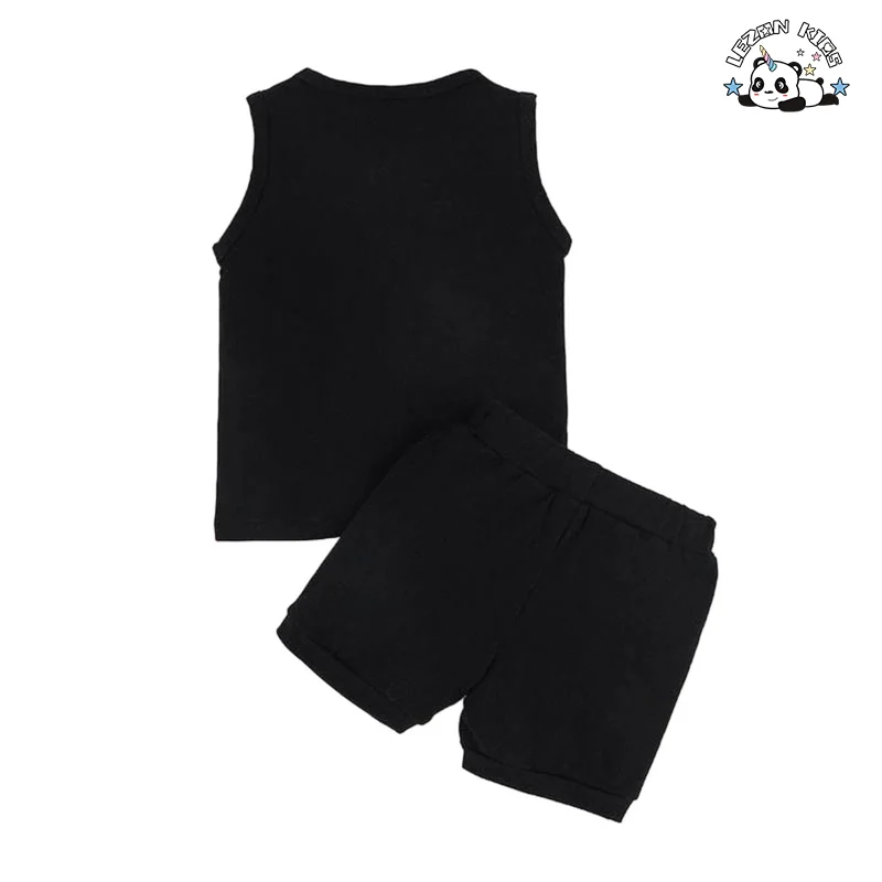 Conjunto Esportivo de Verão para Meninos Confortável Camiseta e Colete Conjuntos de Roupas para Meninos de 5-6 Anos - Product Image