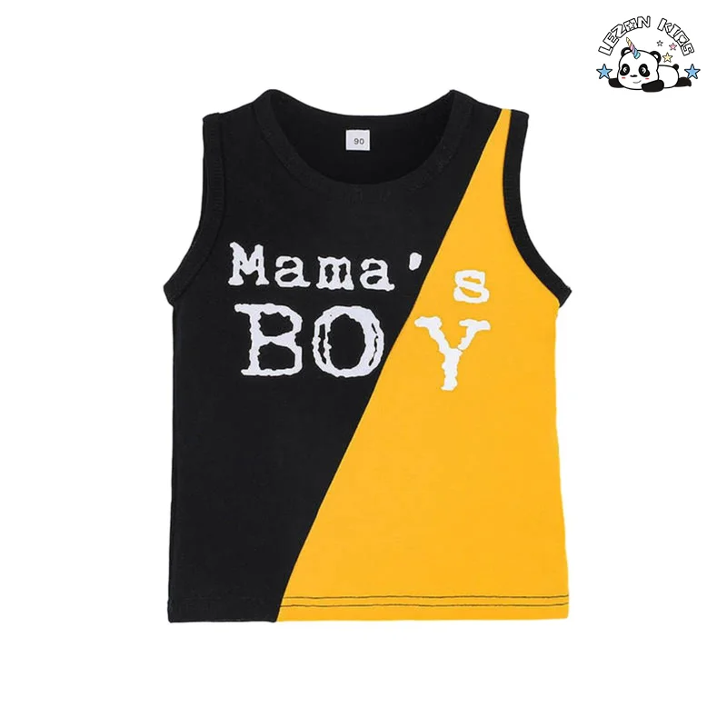 Conjunto Esportivo de Verão para Meninos Confortável Camiseta e Colete Conjuntos de Roupas para Meninos de 5-6 Anos - Product Image