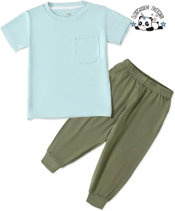 Conjunto de Roupas de Outono e Inverno para Meninos Camisas de Manga Longa com Bolso e Calças 2 Peças para 2-14T - Product Image