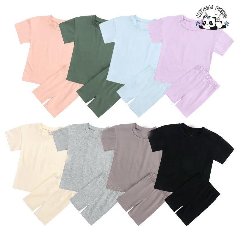 100% Cotton Sports Leisure Short-sleeved Girls Summer Clothes 2-14 Years Old Children's Clothes 2 Pieces of Children - Product Image