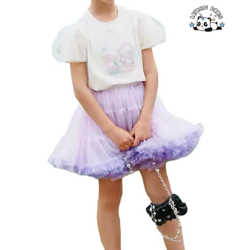 2024 Hot Sale Sequin Printed T-Shirt&skirt 2Pcs Little Girls Outfits Summer Girls Clothing Set - Product Image